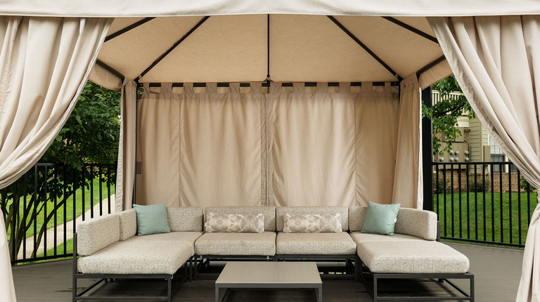 Outdoor furniture with canopy