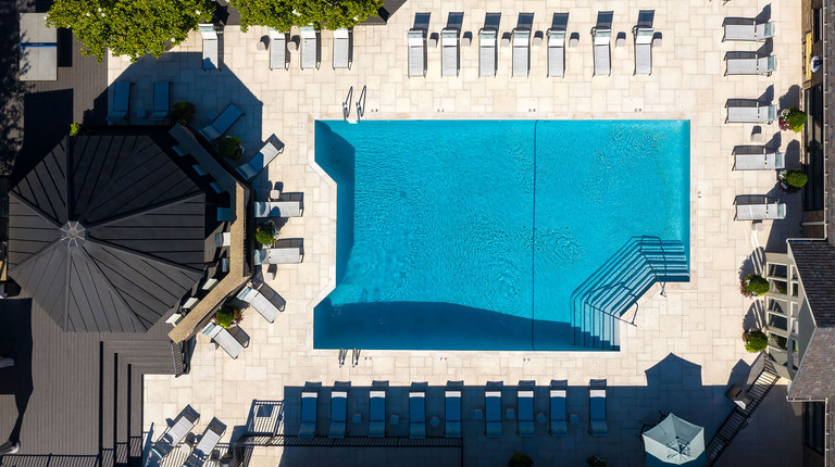 Overhead view of swimming pool 